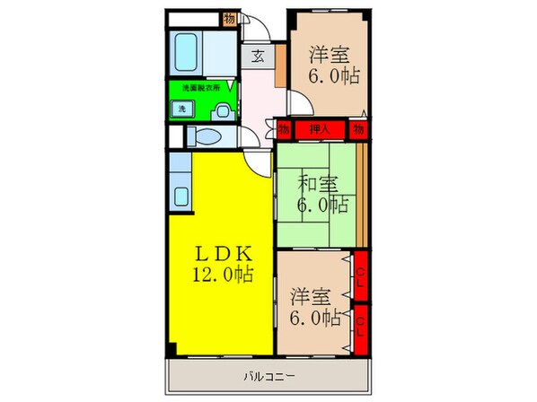 プランドール南茨木の物件間取画像